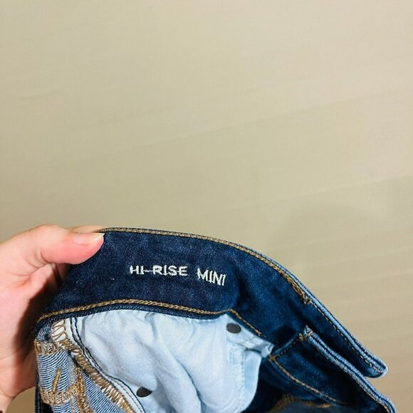 AEO Ne(X)t Level Stretch Hi-Rise Mini Skirt Denim SZ 6 - Picture 6 of 7